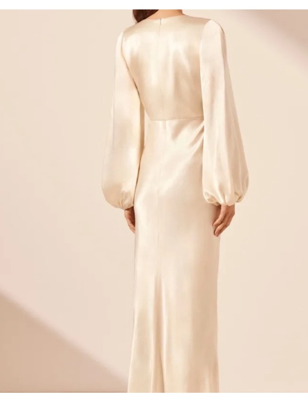 Shona Joy Satin Plunge Maxi Dress in Ivory - Picture 4 of 4
